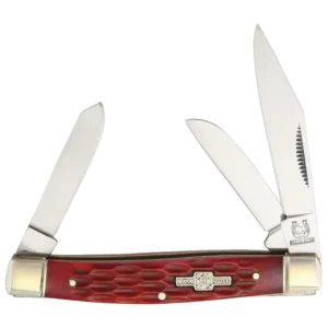 Rough Ryder Stockman Red Jigged Bone