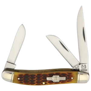 Rough Ryder Stockman Amber Bone