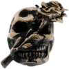 Lion ARMory Skull with Roase Bead in Brass