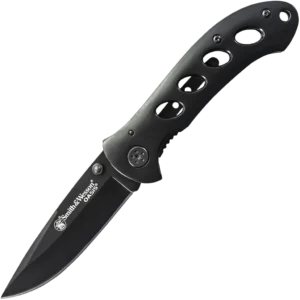 Smith & Wesson Oasis Linerlock Folder/Titanium Coated Drop Point Blade w/Pocket Clip