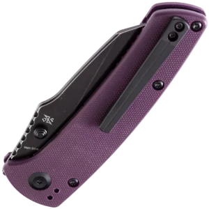 Alternative view of Kansept Main Street - Purple G-10 & Black TiCn