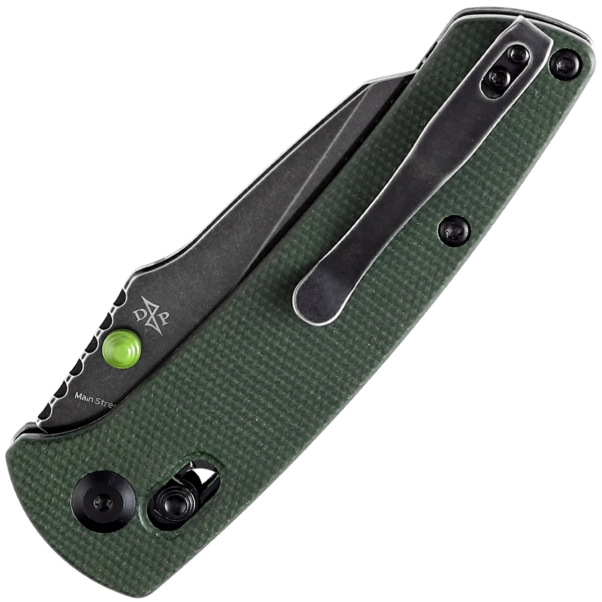 Kansept Main Street Crossbar Lock Knife/Green Micarta Handle - Image 2