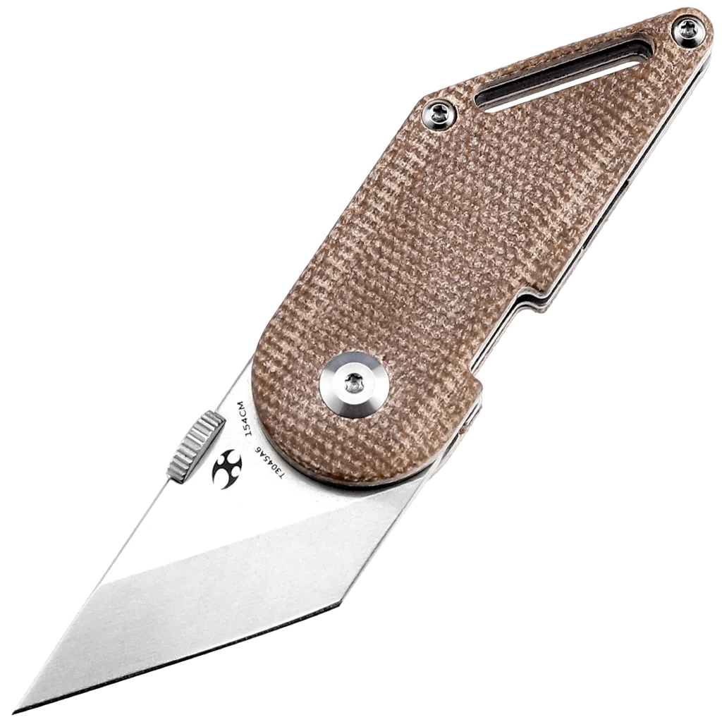 Kansept Dash Folding Kiridashi Knife Brown Micarta