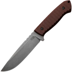 ZA-PAS Ultra Outdoor Toxic, Stonewash Blade & Brown Micarta Handle