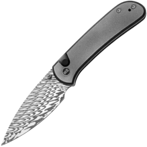 We Knife Qubit Fafnir Damasteel Drop Point Blade
