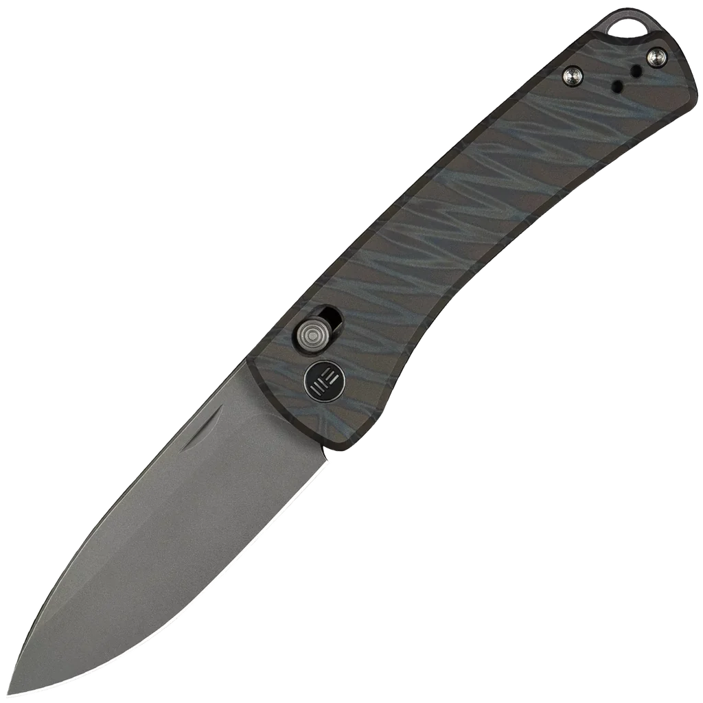 We Knife Nightblade Crossbar Lock Knife - Tiger Stripe Flamed Titanium