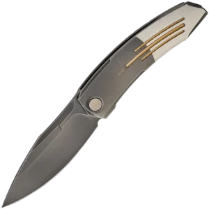 We Knife Sine Wave - 3.98" Polished Grey/Satin Titanium Handle