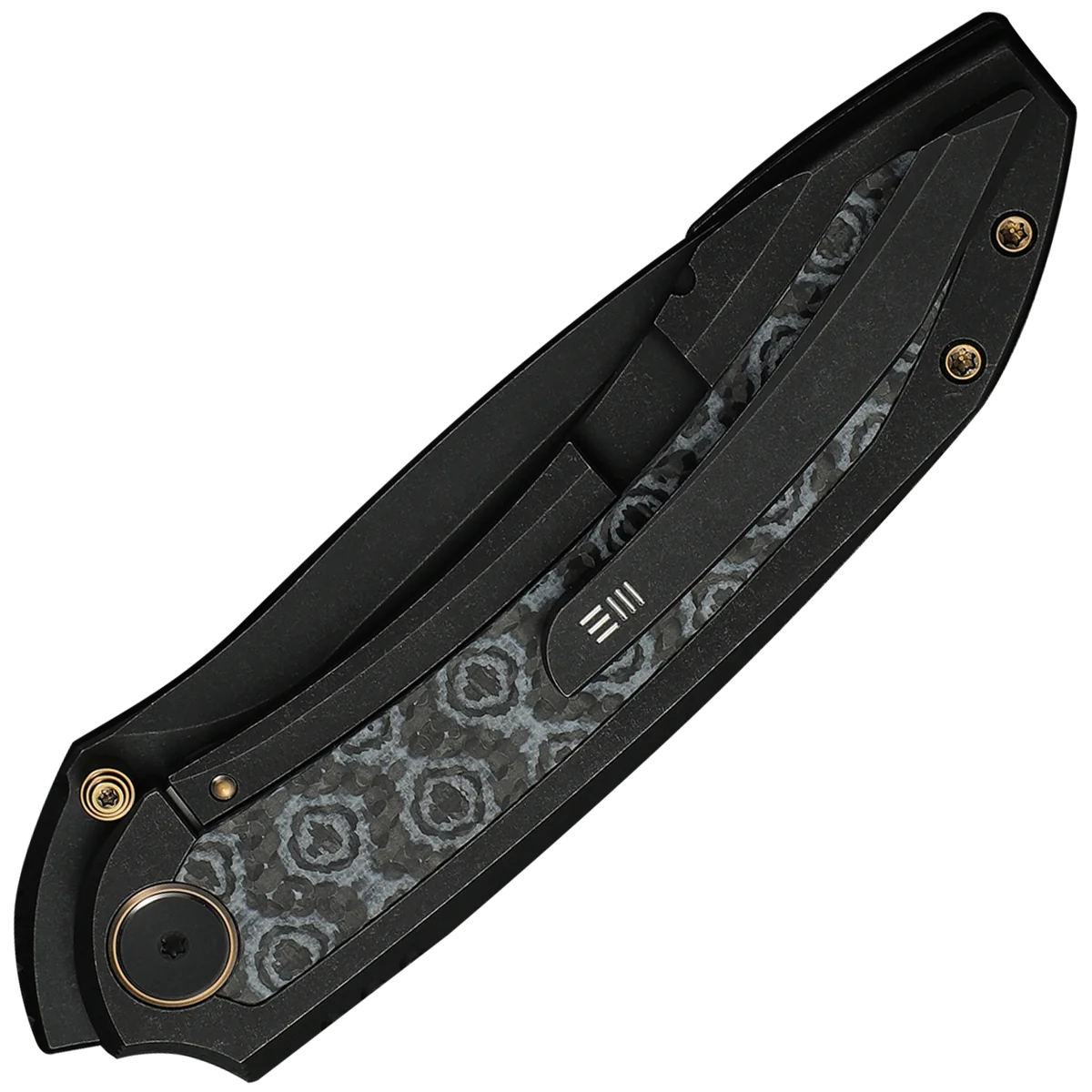 We Knife Winsome 3.74" - G10 and Rose Pattern Carbon Fiber Handle - Image 2