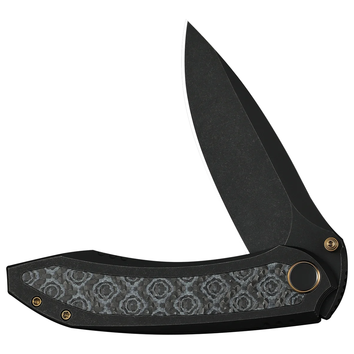 We Knife Winsome 3.74" - G10 and Rose Pattern Carbon Fiber Handle - Image 3