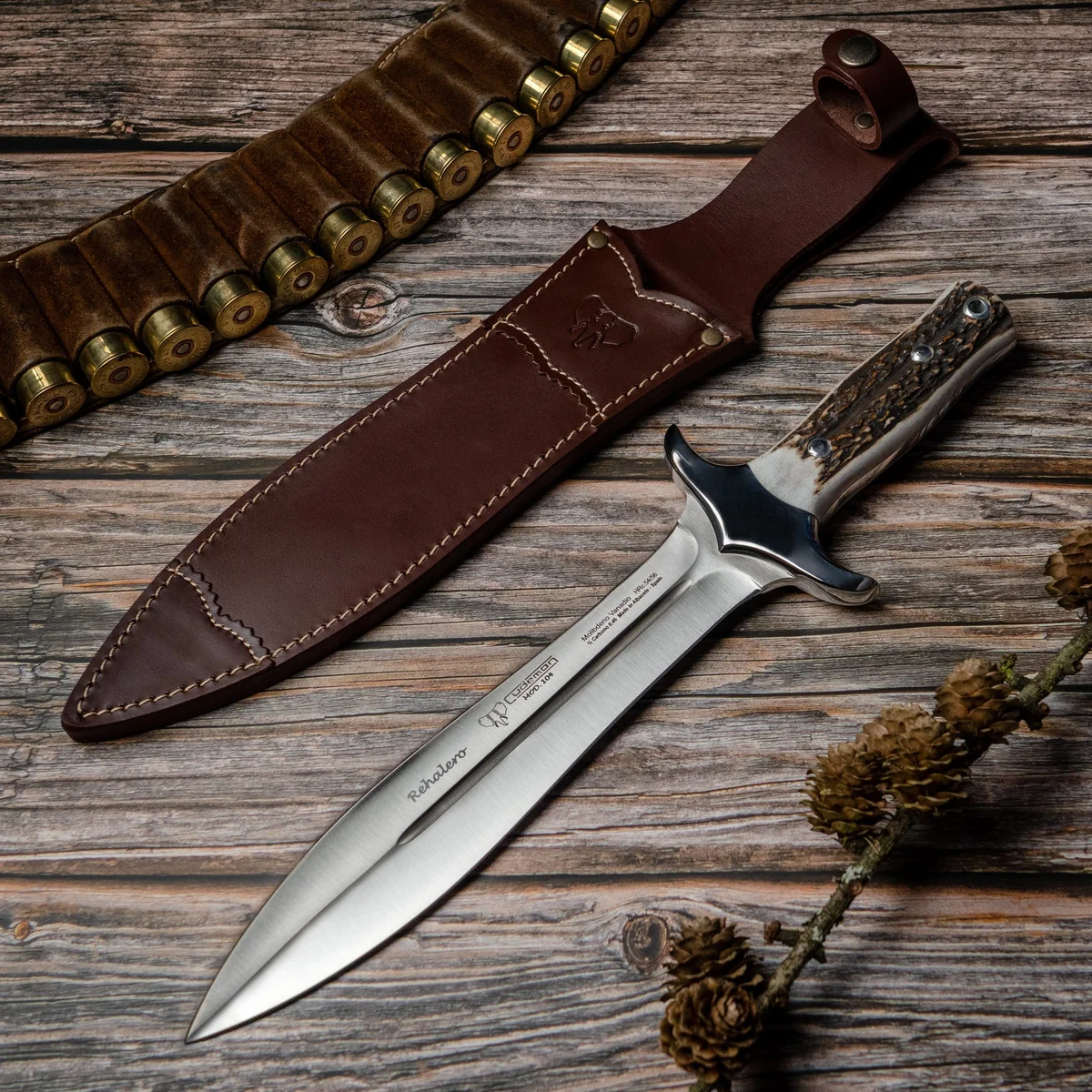 Cudeman Deer Stag Spear Point Hunting Knife 104-C - Image 3