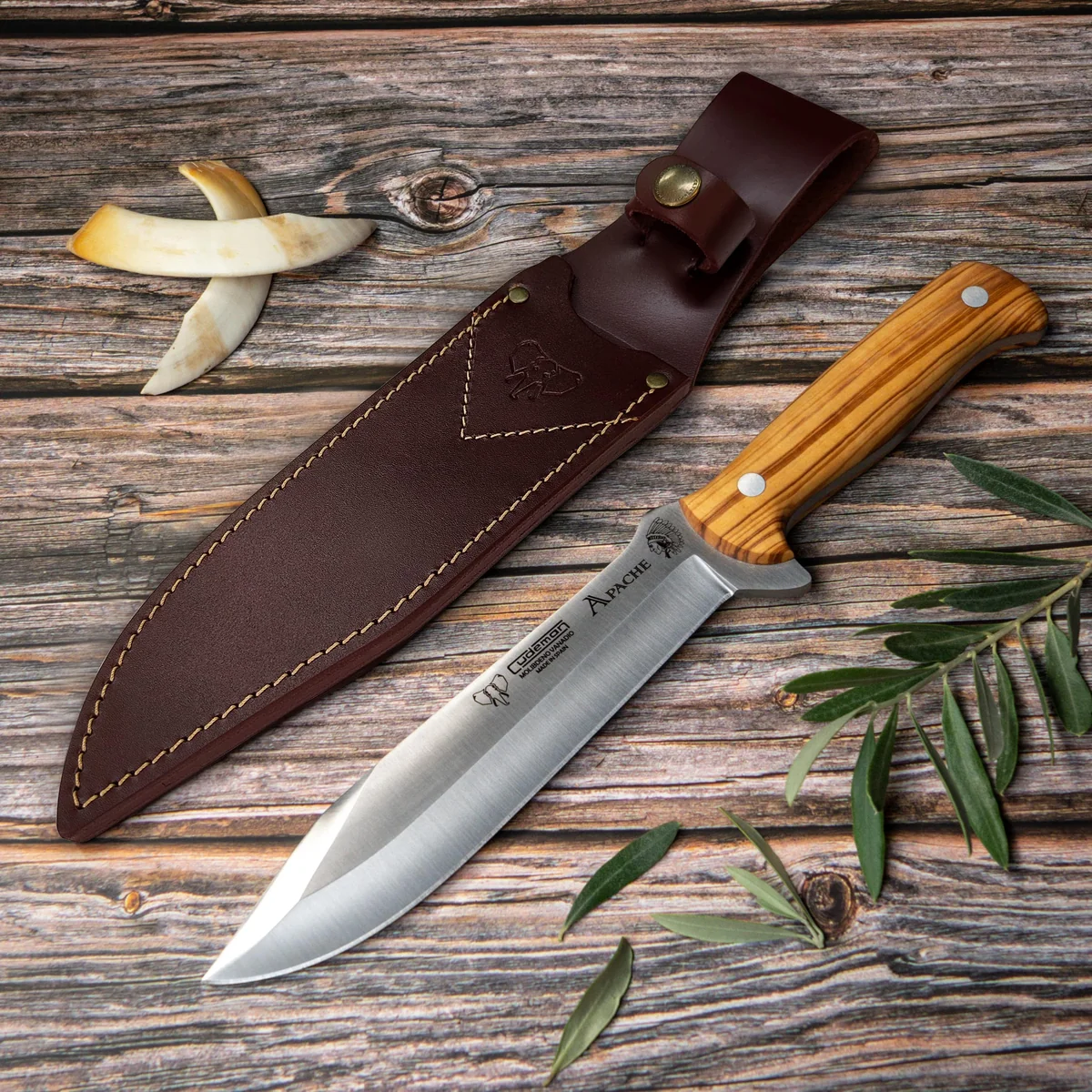 Cudeman 117-L Olive Wood Hunting Knife - Image 3