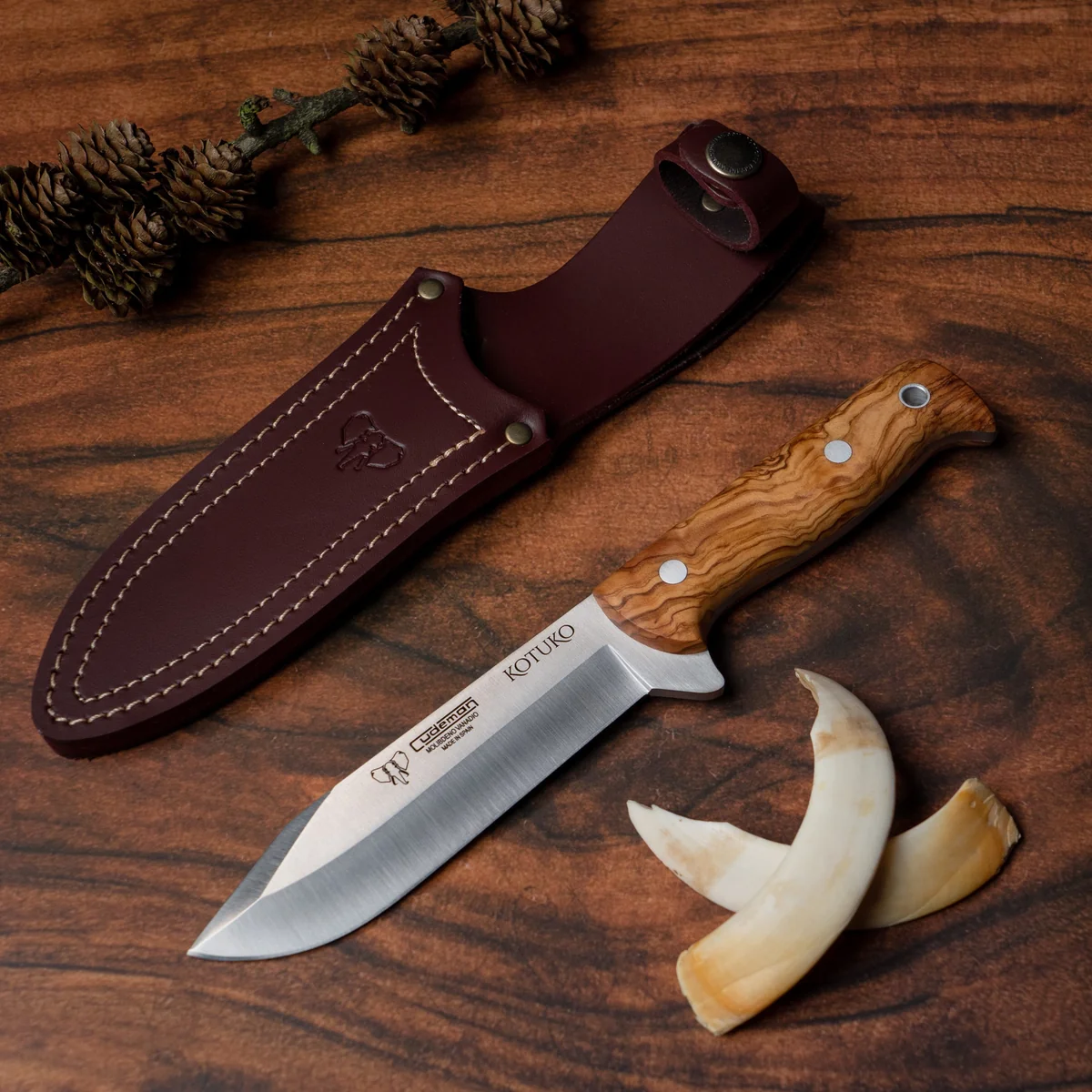 Cudeman Olive Wood Hunting Knife 119-L - Image 3