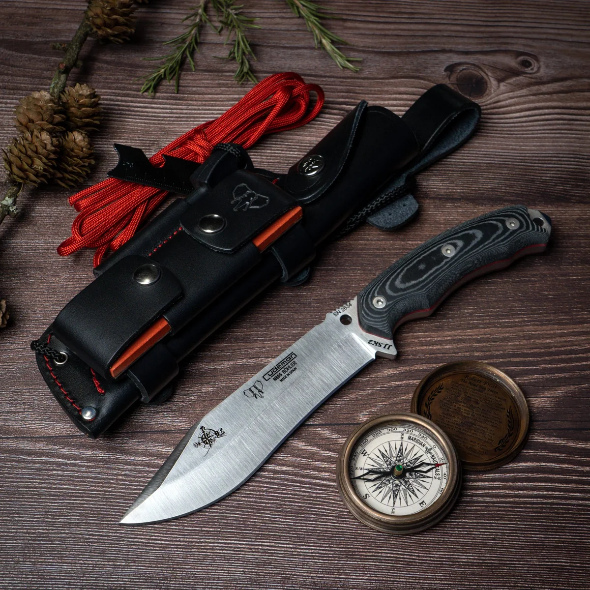 Cudeman JJSK-2 Survival Knife Black w/Kit - Image 3