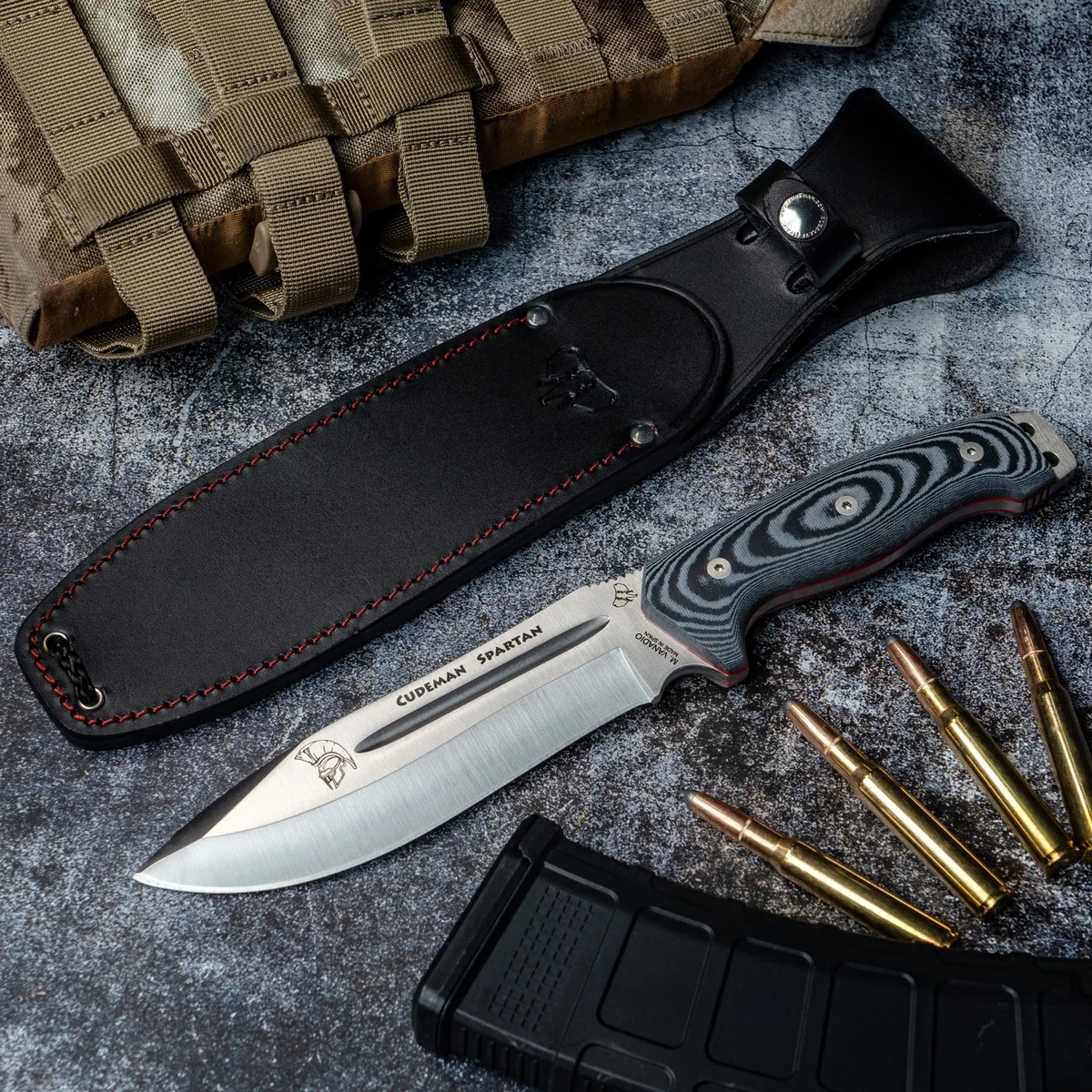 Cudeman Spartan Survival Knife Leather Sheath - Image 3