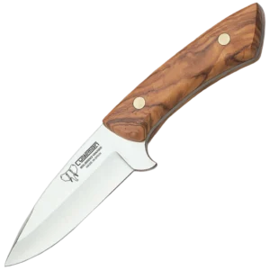 Cudeman Olive Wood Handle Skinner with Leather Sheath