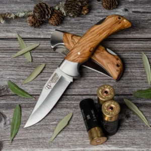 Alternative view of Cudeman Olive Wood Clip Point Folder