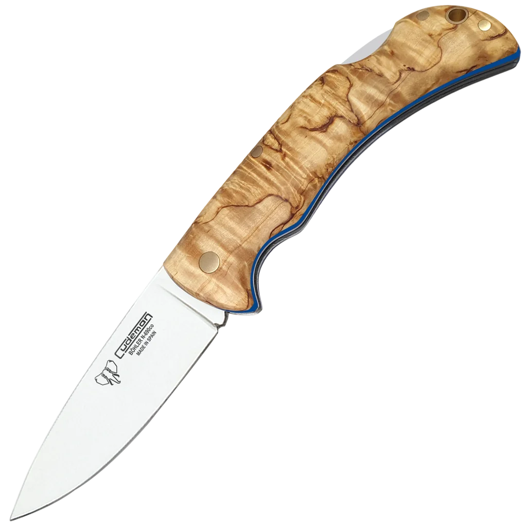 Cudeman Curly Birch Back Lock Folder
