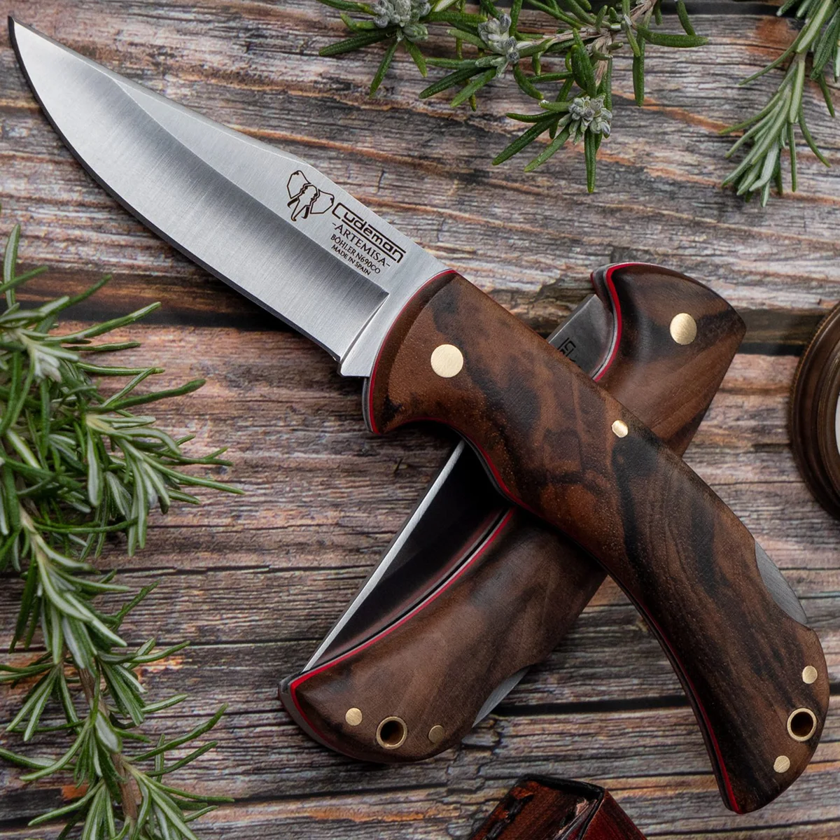 Cudeman 3.74" Walnut Folding Knife - Image 2