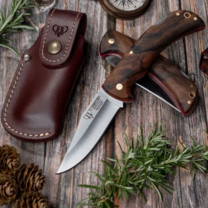 Alternative view of Cudeman 3.74" Walnut Folding Knife with Leather Pouch