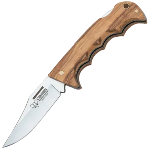 Cudeman Texana Olive Wood Pocket Knife with Sheath