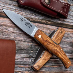 Alternative view of Cudeman Delta Olive Wood w/Sheath