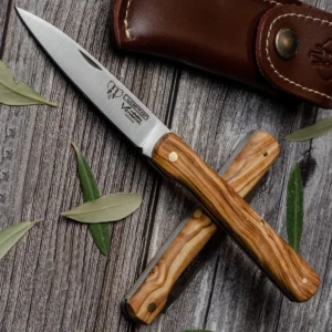 Alternative view of Cudeman 3.5" Olive Wood Stiletto Pocket Knife