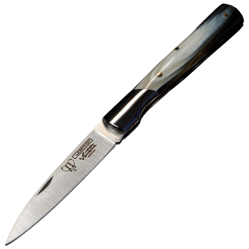 Cudeman 3.5" Bull Horn Pocket Knife with Sheath