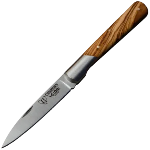 Cudeman 3.5" Olive Wood Pocket Knife with Sheath