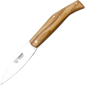 Cudeman Medium Olive Wood Outdoor Pocket Knife w/Sheath