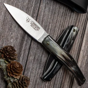 Alternative view of Cudeman Small Bull Horn Folding Knife with Sheath