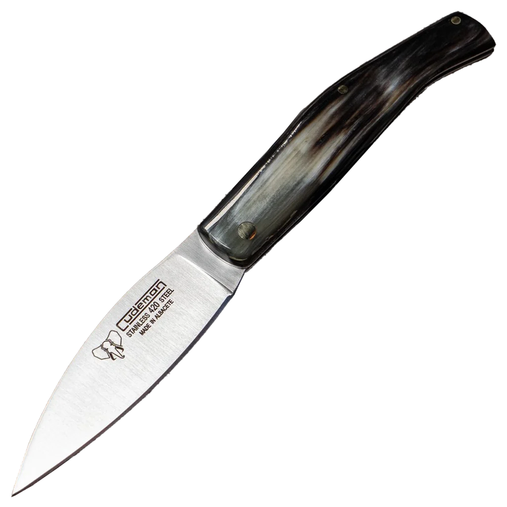 Cudeman Small Bull Horn Folding Knife with Sheath