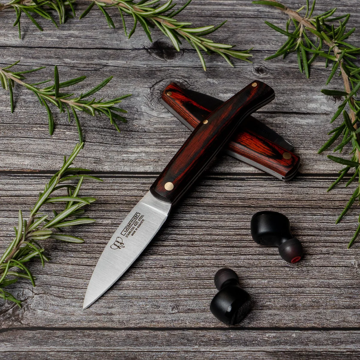 Cudeman Small Pakkawood Outdoor Pocket Knife - Image 2