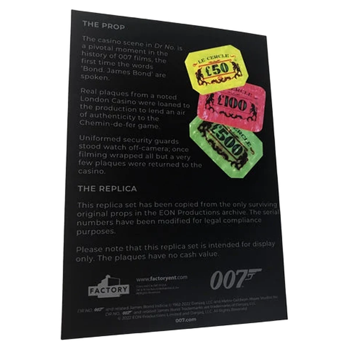 Factory Entertainment James Bond - Dr. No Casino Plaques Limited Edition Prop Replica - Image 11