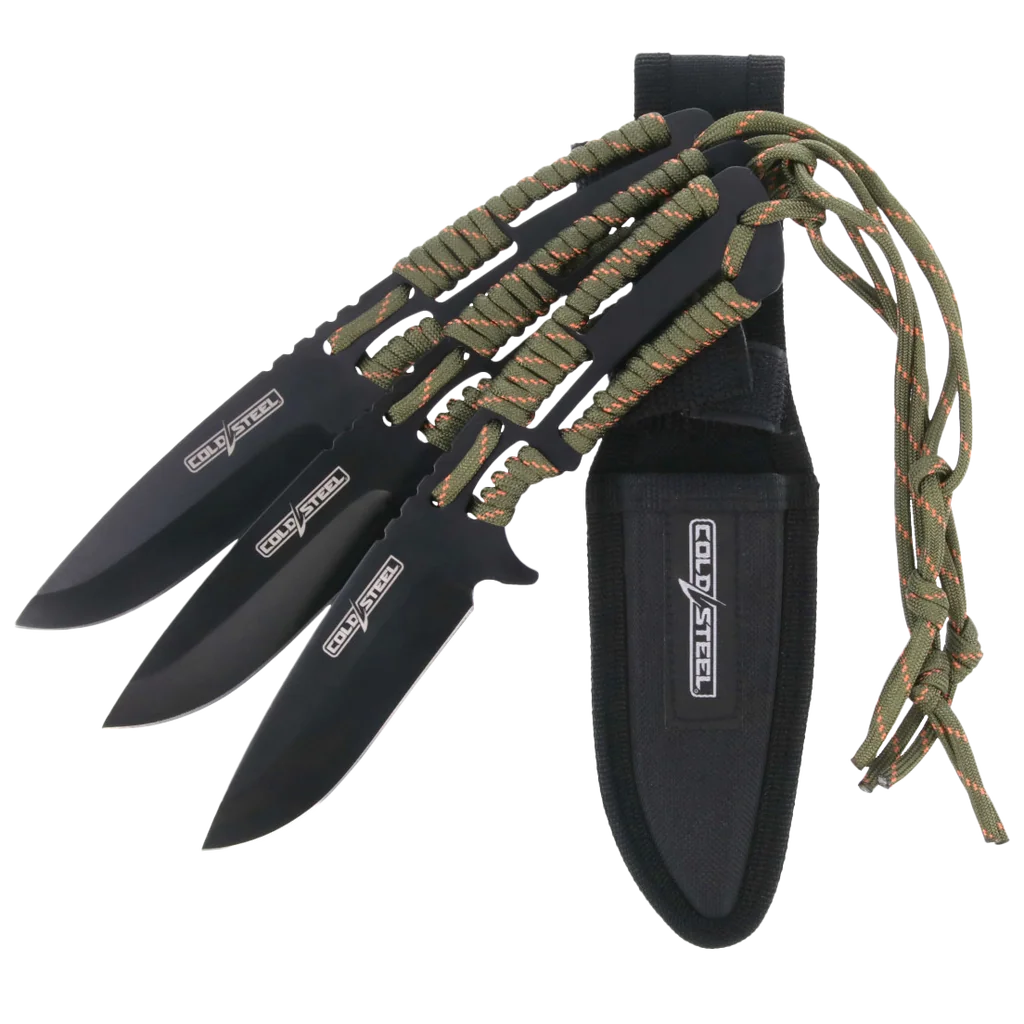 Cold Steel THROWING KNIVES / 4.4" DROP POINT BLADE / BLACK (3 PACK)