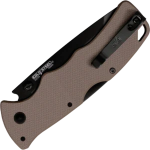 Alternative view of Cold Steel Verdict AUS10A Tanto Point Black DLC Finish FDE G-10 Handle