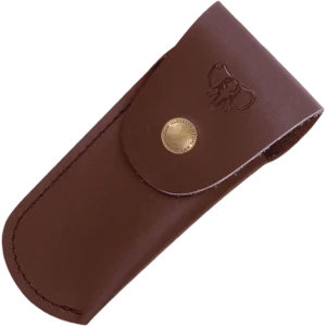 Alternative view of Cudeman 3.74" Clip Point Olive Wood Folding Knife with Leather Pouch