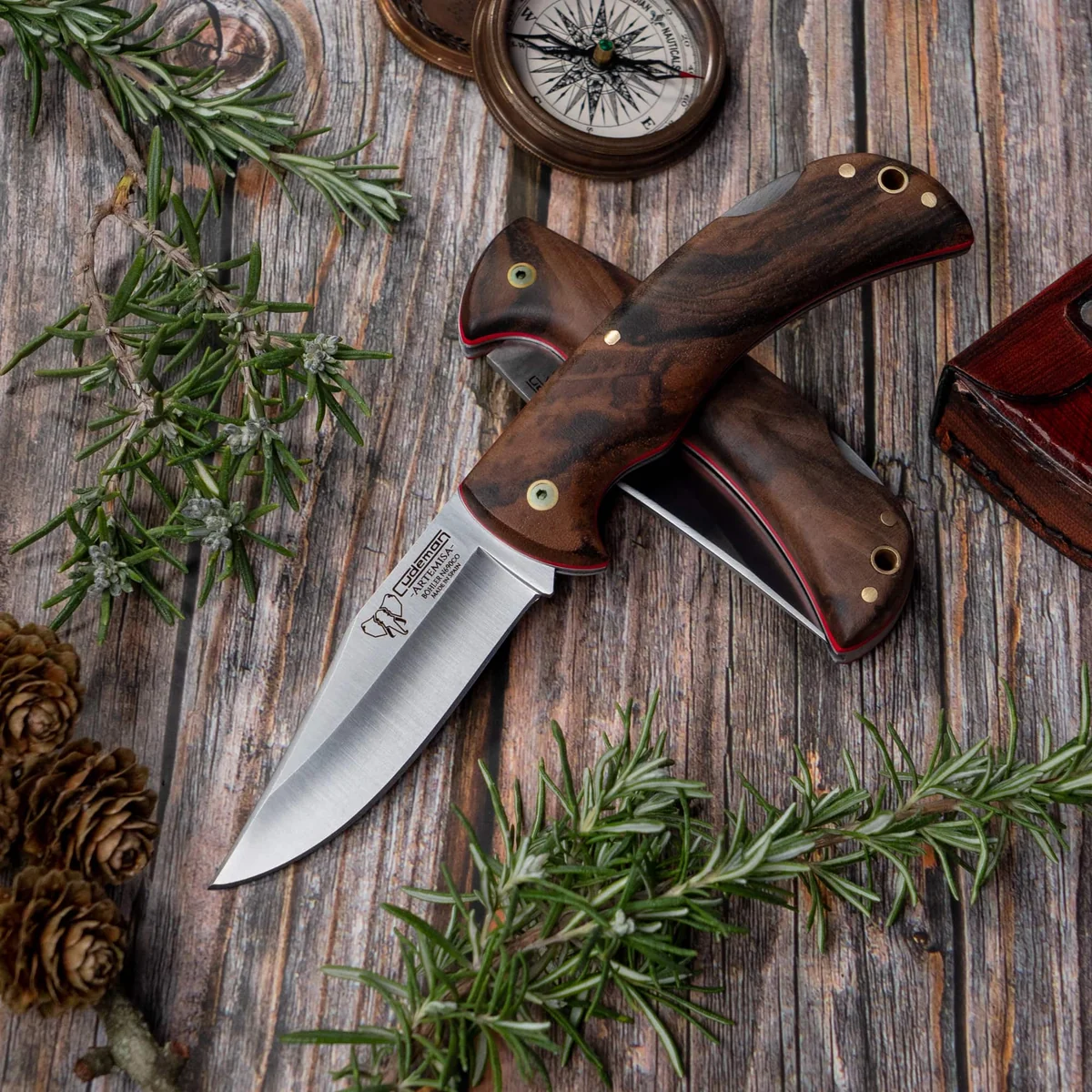 Cudeman 3.74" Walnut Folding Knife - Image 3