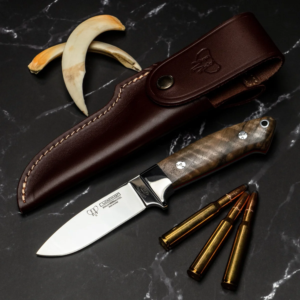 Cudeman Akeley Walnut Fixed Blade Knife - Image 3