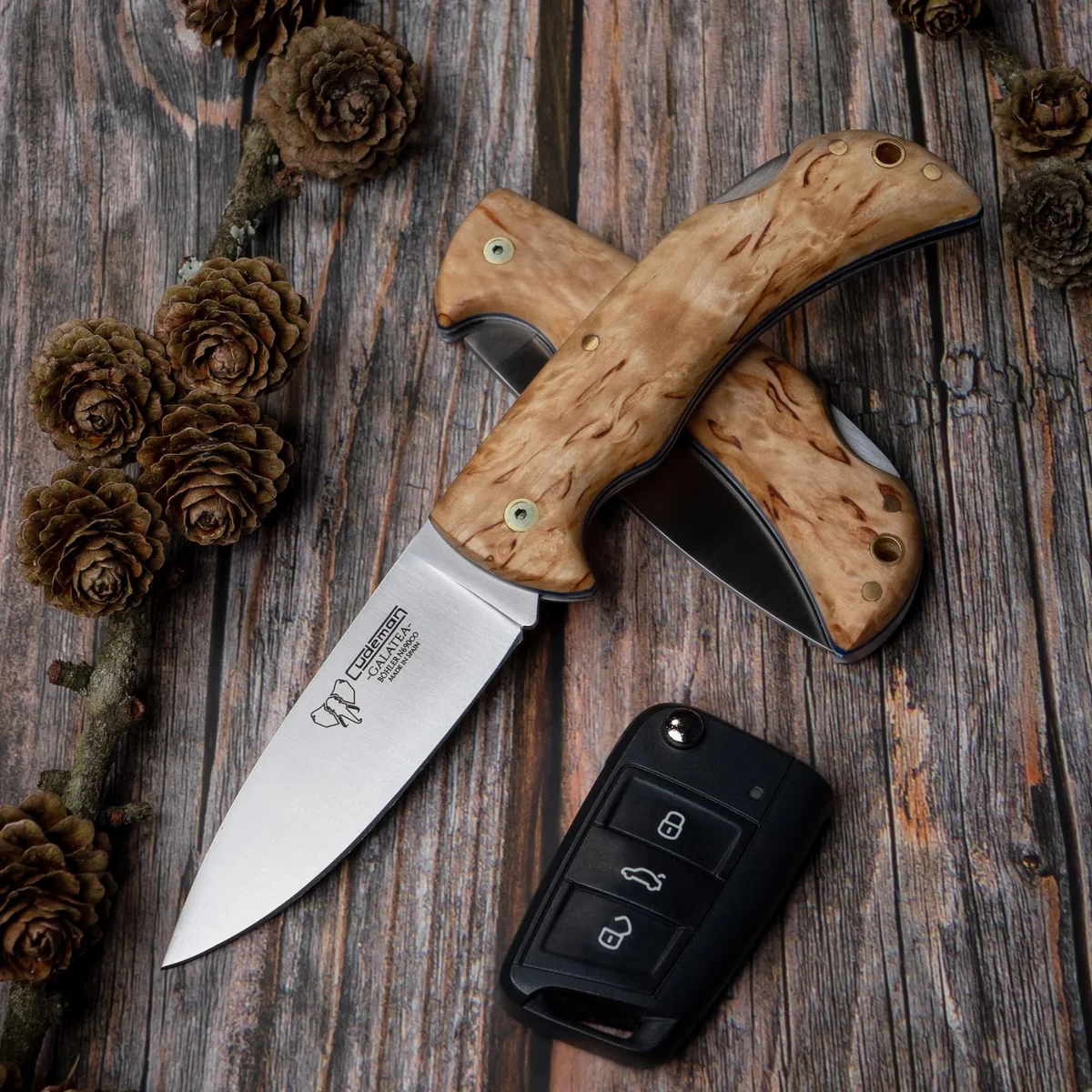 Cudeman Curly Birch Back Lock Folder - Image 2