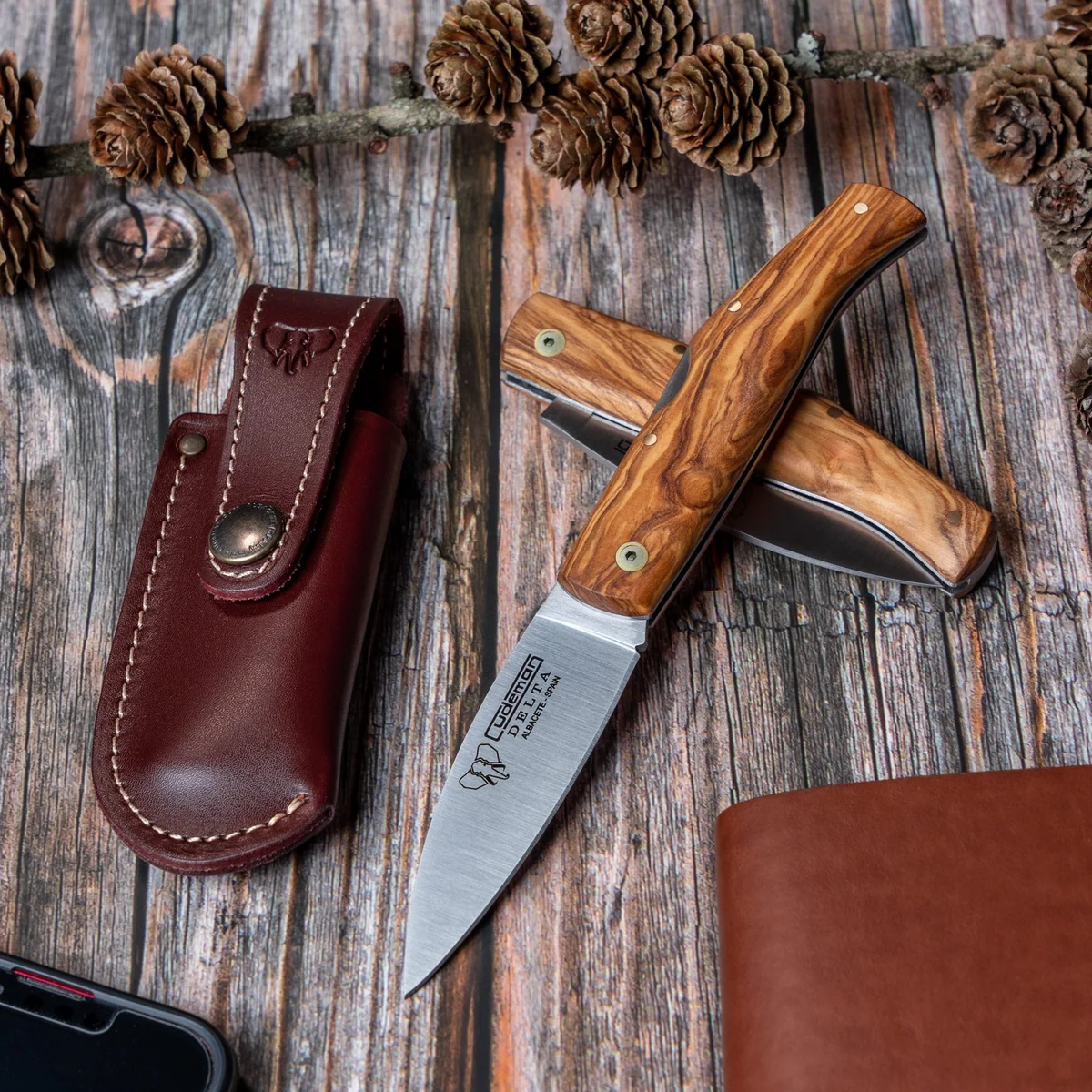 Cudeman Delta Olive Wood w/Sheath - Image 3