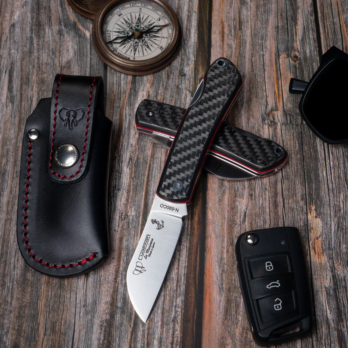 Cudeman La Marinera Carbon Fiber Folder w/Sheath - Image 3