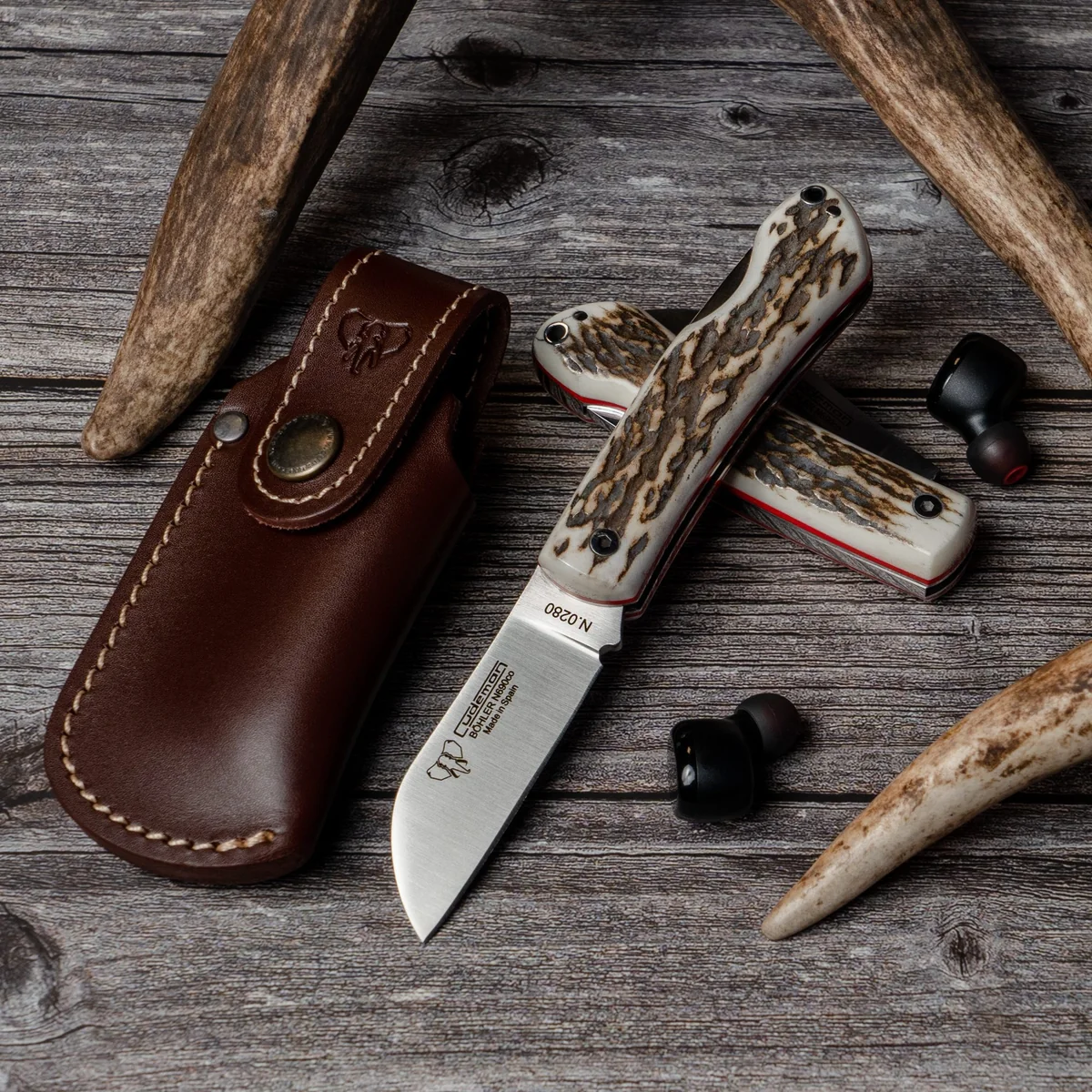 Cudeman La Marinera Stag Folder w/Sheath - Image 3