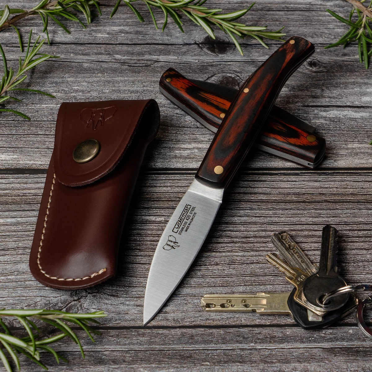 Cudeman Medium Pakkawood Outdoor Pocket Knife w/Sheath - Image 3