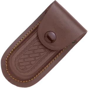 Alternative view of Cudeman Olive Wood Folding Knife with Leather Pouch