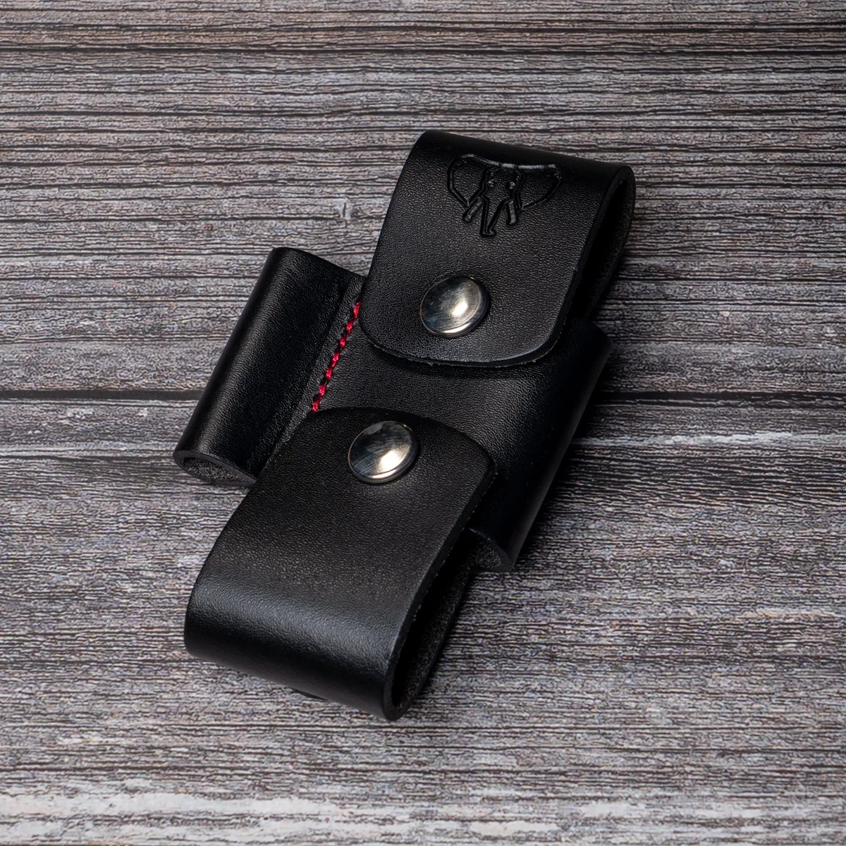Cudeman Small Leather Adapter Loop - Red Stitching - Image 2