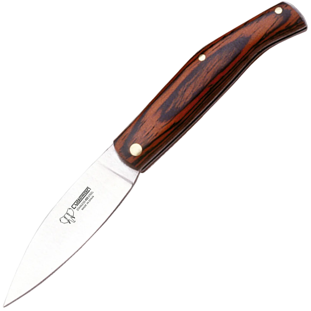 Cudeman Small Pakkawood Outdoor Pocket Knife w/Sheath