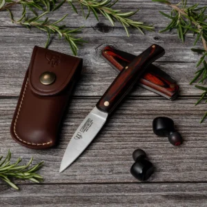 Cudeman Small Pakkawood Outdoor Pocket Knife w/Sheath - Image 3