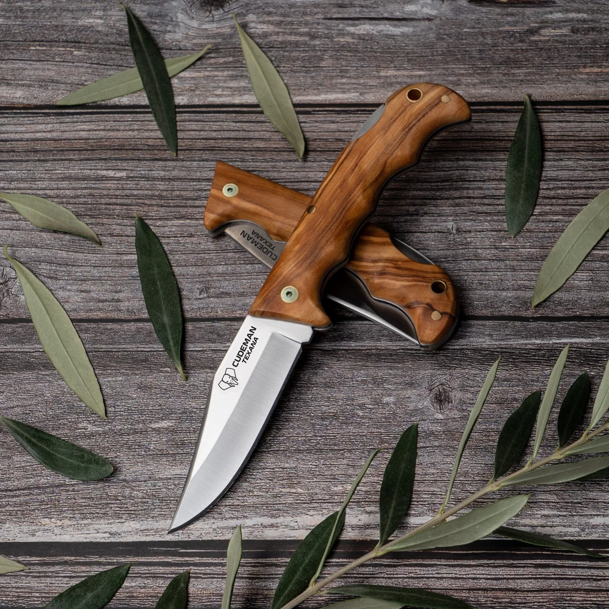 Cudeman Texana Olive Wood Pocket Knife - Image 2