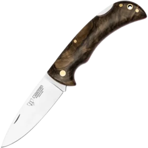 Cudeman Walnut Back Lock Folding Knife with Leather Pouch