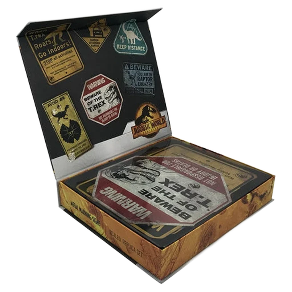 Factory Entertainment Jurassic World - Metal Warning Signs Scaled Prop Replica